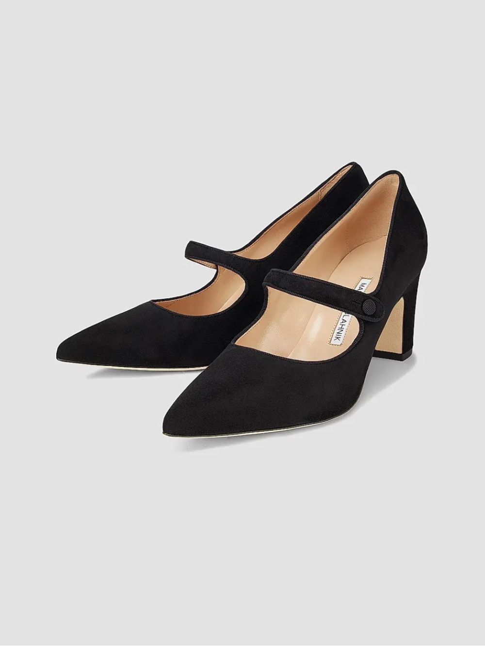 NEW CAMPARIBA Black Suede Mary Jane Pumps - Picture 3 of 7